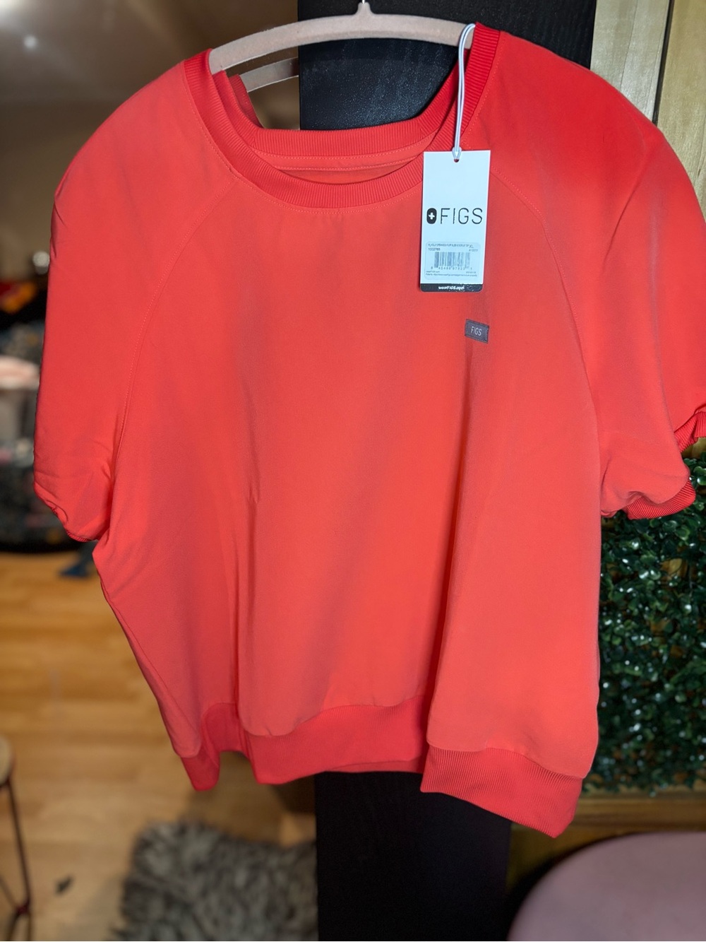 XL FIGS Holly Crewneck Puff Sleeve Scrub Top Fireside NWT Healthcare Nurse 🧡